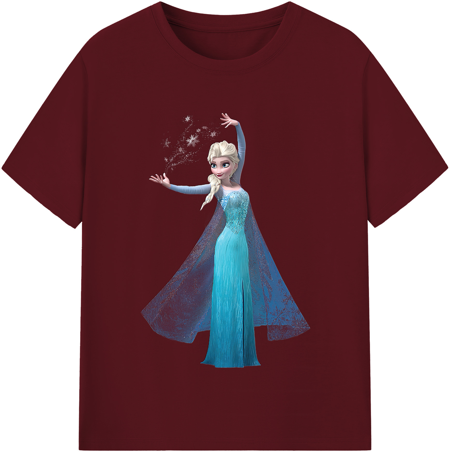 （画像用） アナと雪の女王 アンナ エルサ Frozen Anna Elsa 綿100％半袖Tシャツ（フロントプリント）